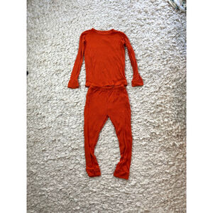 Kids Muse Threads Bamboo Waffle knit Pajama Set Orange Size 6 7